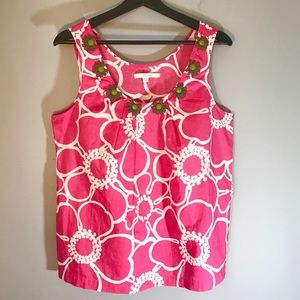 ⬇️PRICE DROP⬇️Boden EUC hot pink/white top